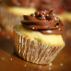 Photo d'un délicieux cupcake vanille et chocolat